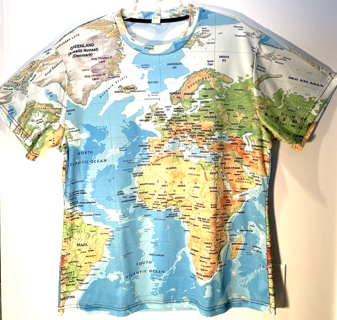 World Map Print All Over Design Men's XL T-Shirt | eBay