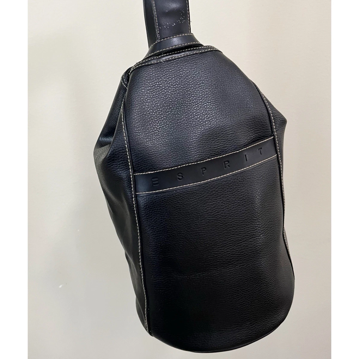 Vintage Esprit Mini Backpack Black Pebbled Faux Leather Chain Logo 90s Y2K Bag Esprit Backpack Bags & Handbags for Women for sale - eBay main image 3