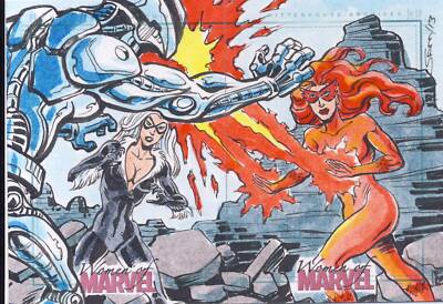 2013 Women of Marvel Series 2 Sketch Card Agro Black Cat Firestar