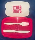2 T-Mobile Tuesday Lunch Box w/Fork & Knife Food Storage Container Meal Prep — photo 4