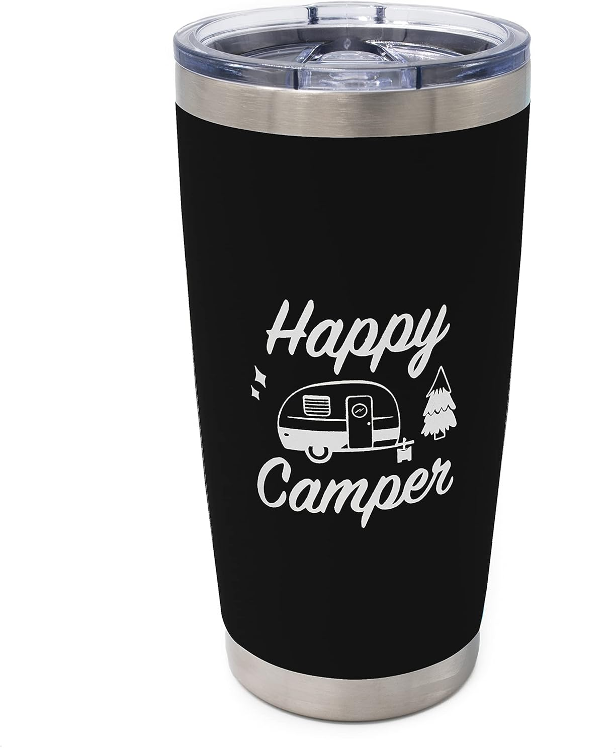 Happy Camper Stainless Steel Tumbler with Vacuum Insulated Double Wall, Splash P