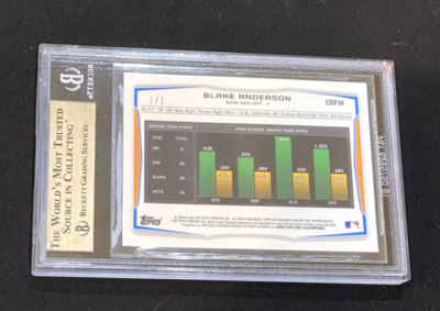 2014 BOWMAN CHROME DRAFT BLAKE ANDERSON 1/1 SUPERFRACTOR BGS 9.5