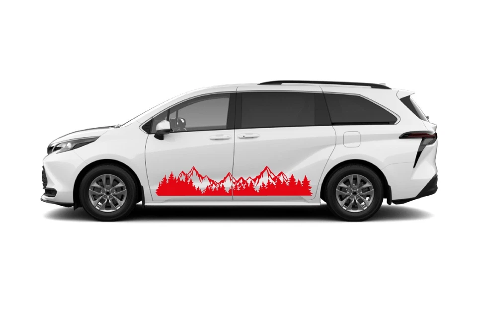 Side mountain adventure decal sticker graphic design vinyl kit for Toyota Sienna - Image 2 of 4