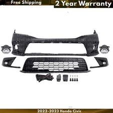Front Bumper Cover Paintable & Grille Assembly Kit For 2022-2023 Honda Civic
