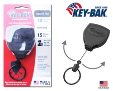 Key-Bak Super48 Plus Key Holder Ambidextrous Ball-Joint Clip Heavy Duty 48” Cord