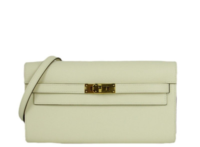 Authentic Hermes Nata Epsom Leather Kelly To Go Wallet Crossbody Bag