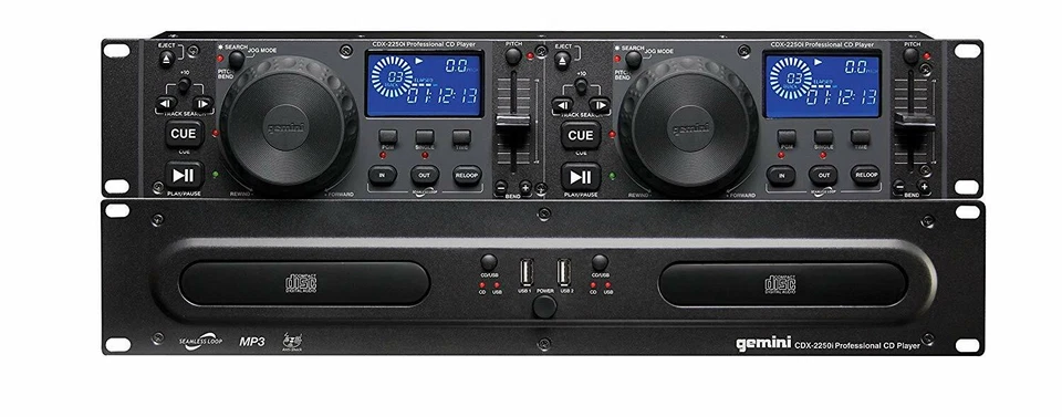 Gemini CDX-2250i Pro DJ Dual Two Deck Rack CD/MP3 Media Player w/USB+Power Strip - Image 2 of 4