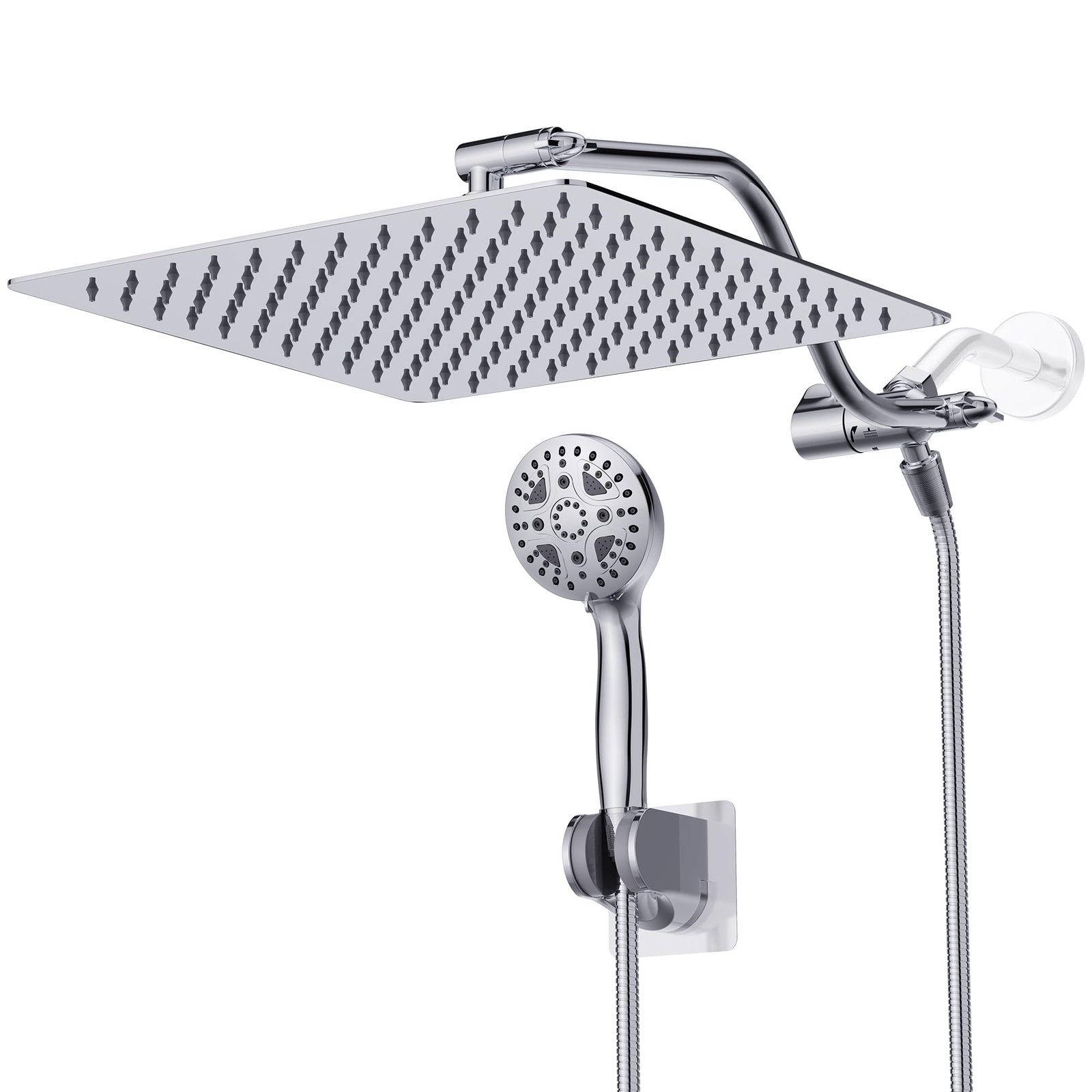 12 Inch All Metal High Pressure Rain Shower Head with Handheld Spray