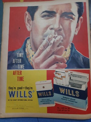 wills cigarette india Panama Wills Cigarette Smoking Tobacco Advertisement Ad India Collectible  Rare 3