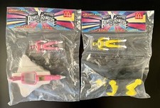 McDonald's Mighty Morphin Power Rangers Yellow  Pink New sealed 1995 The Movie