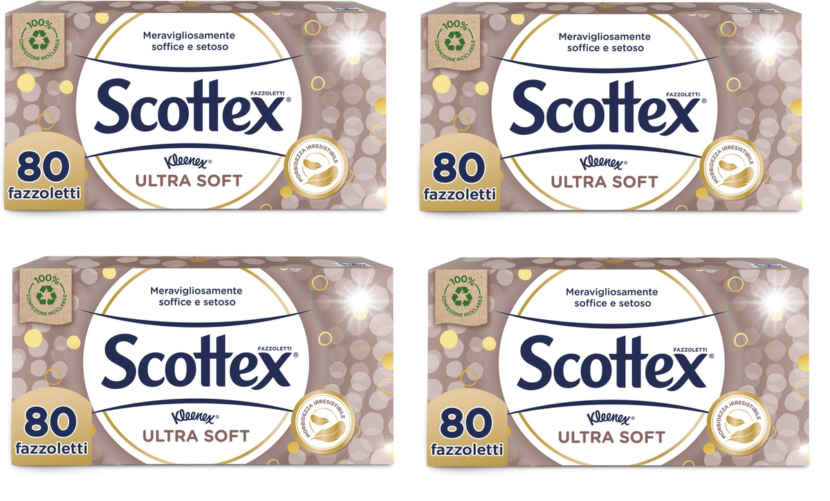 Scottex Ultra Soft Box Fazzoletti Box da 80 Fazzoletti