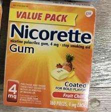 Nicorette Gum 4mg, Original -Fruit Chill 160pcs Exp 2026