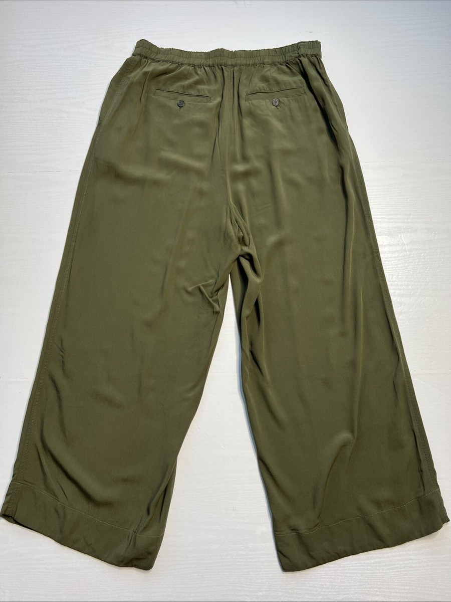 Uniqlo x JW Anderson Easy Wide Pants Womens XL Green Ankle Length
