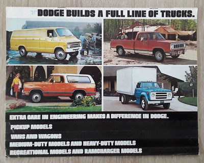 Dodge Trucks Range Prospekt 1974 - Pick-Up Van Ram Wohnmobil konventionell Bighorn