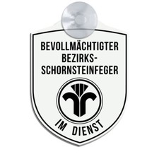 BEV. BEZIKSSCHORNSTEINFEGER im Dienst, Graviertes Schild Saugnapf fürs KFZ,Auto