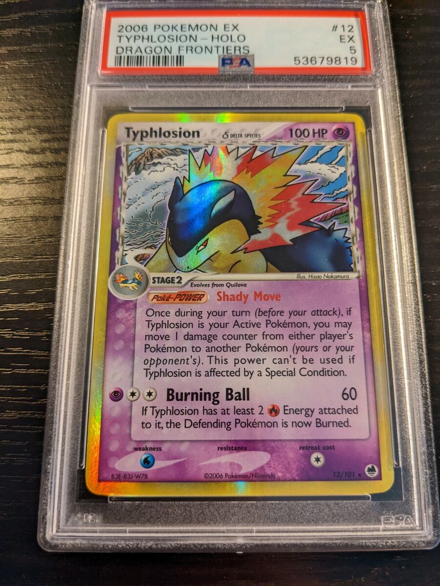 PSA 5 Pokemon EX Typhlosion Delta #12 (2006 Dragon Frontiers PSA 5 Pokemon EX Typhlosion Delta #12 (2006 Dragon Frontiers