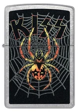 Zippo Windproof Lighter, Kiss, Spider in Web, Street Chrome, 46739, New In Box