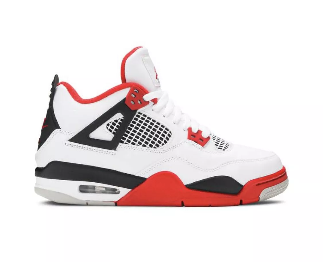 Brand New Nike Air Jordan 4 Retro OG GS Fire Red/White Size 7Y/8.5W  408452-160