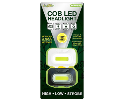 Go Green Power 2 Pk Cob Led Headlights 240 Lumens 3 Mode High Low ...