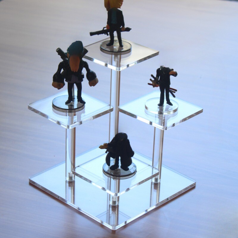 1PC Transparent Acrylic Toy Model Display Rack Square Watch Jewelry Stand Clear