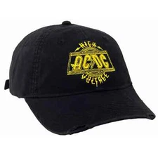 AC/DC Mens AC DC High Voltage Distressed Hat Baseball Cap NWT