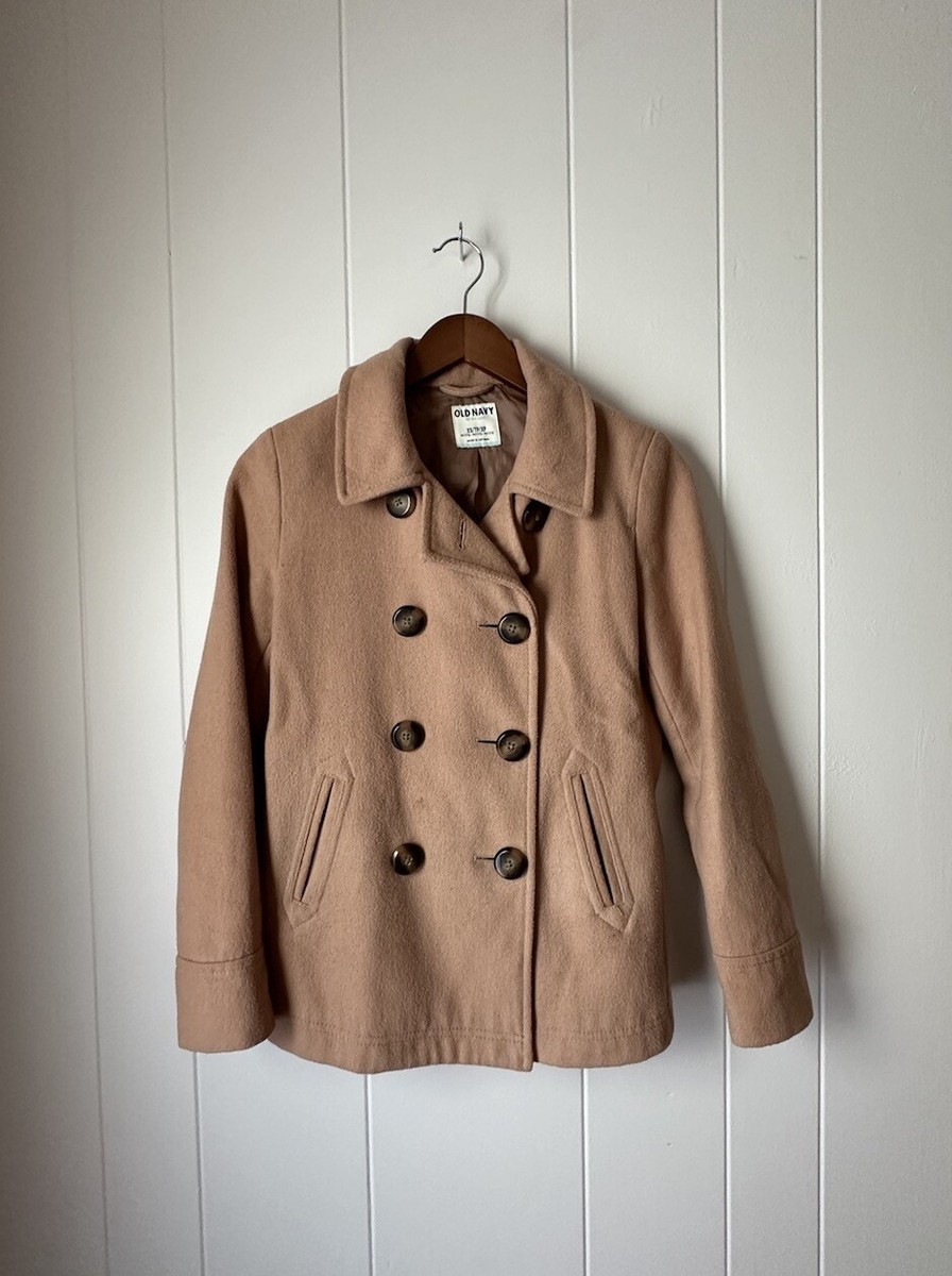 Old Navy Tan Pea Coat Womens Old Navy Women's Small Wool Blend Tan