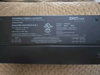 Universal Dimming LED Driver Model PWR-G24V-060-66-U-D-J Emit Ever Lighting