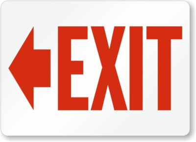 Arrow Left Exit Entrance Aluminum Weatherproof 8'' x 12'' Sign p00705