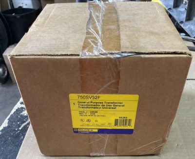 NEW Square D 750SV82F Buck Boost Transformer 0.75kVA Pri 480/240V 24/48V