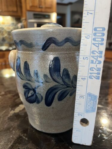 Rowe Pottery Historical Collection Salt Glaze 7.5" Lidded Crock Canister OG Lid - Picture 17 of 18