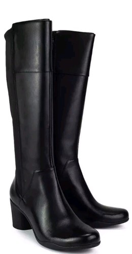 Clarks UN ROSA Hi Damas Cuero/Textil Negro Reino Unido Talla 5.5 D 39 EUR