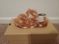 NIB UGG Oh Yeah Spots Slipper 1118165 Natural Real Lamb Fur Women's Size 7 8