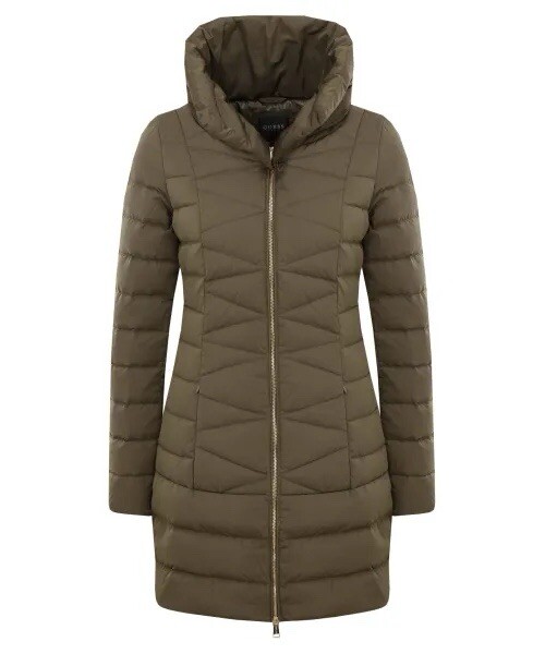 NWT GUESS COAT PARKA ASIA LONG DOWN JACKET Insulated Women M Green Warm