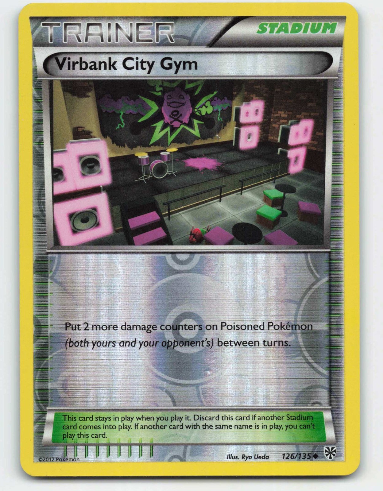 2012 Pokemon, Plasma Storm, #126/135 Virbank City Gym, Reverse Holo Uncommon