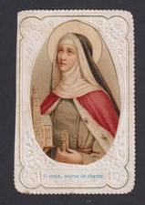Holy card antique canivet de Sta Edwigis santino image pieuses estampa
