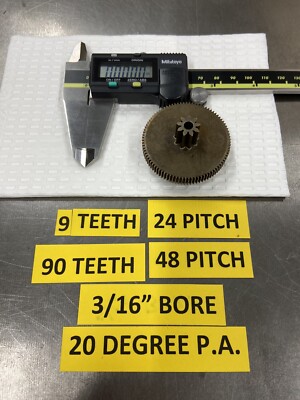 ONE 48/24 PITCH 90/9 TEETH CLUSTER SPUR GEAR 3/16  BORE WATCH VIDEO FOR REDUCER