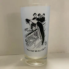 Vintage Paul Arno Graphic Highball Glass Will That Be All Sir Mid-Century
