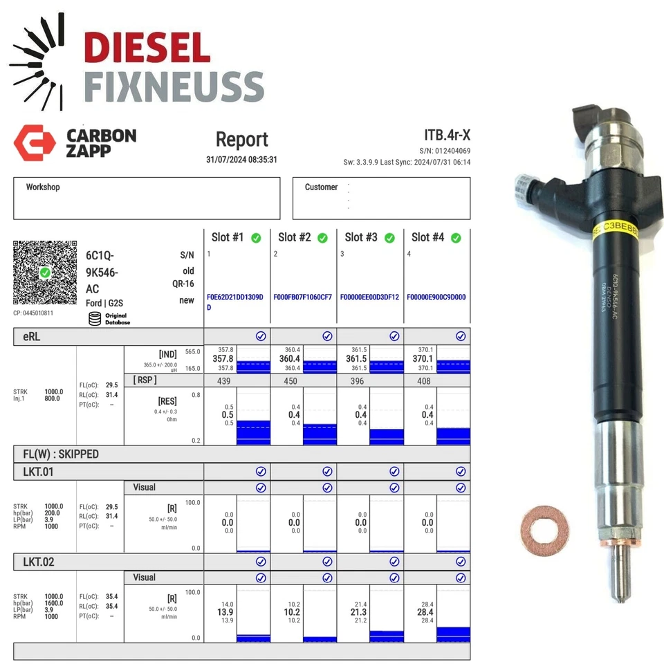 4 EINSPRITZDÜSE Injecteur Denso Ford Transit 2.2 TDCI Peugeot Boxer 6C1Q 9K546 - Photo 3/4