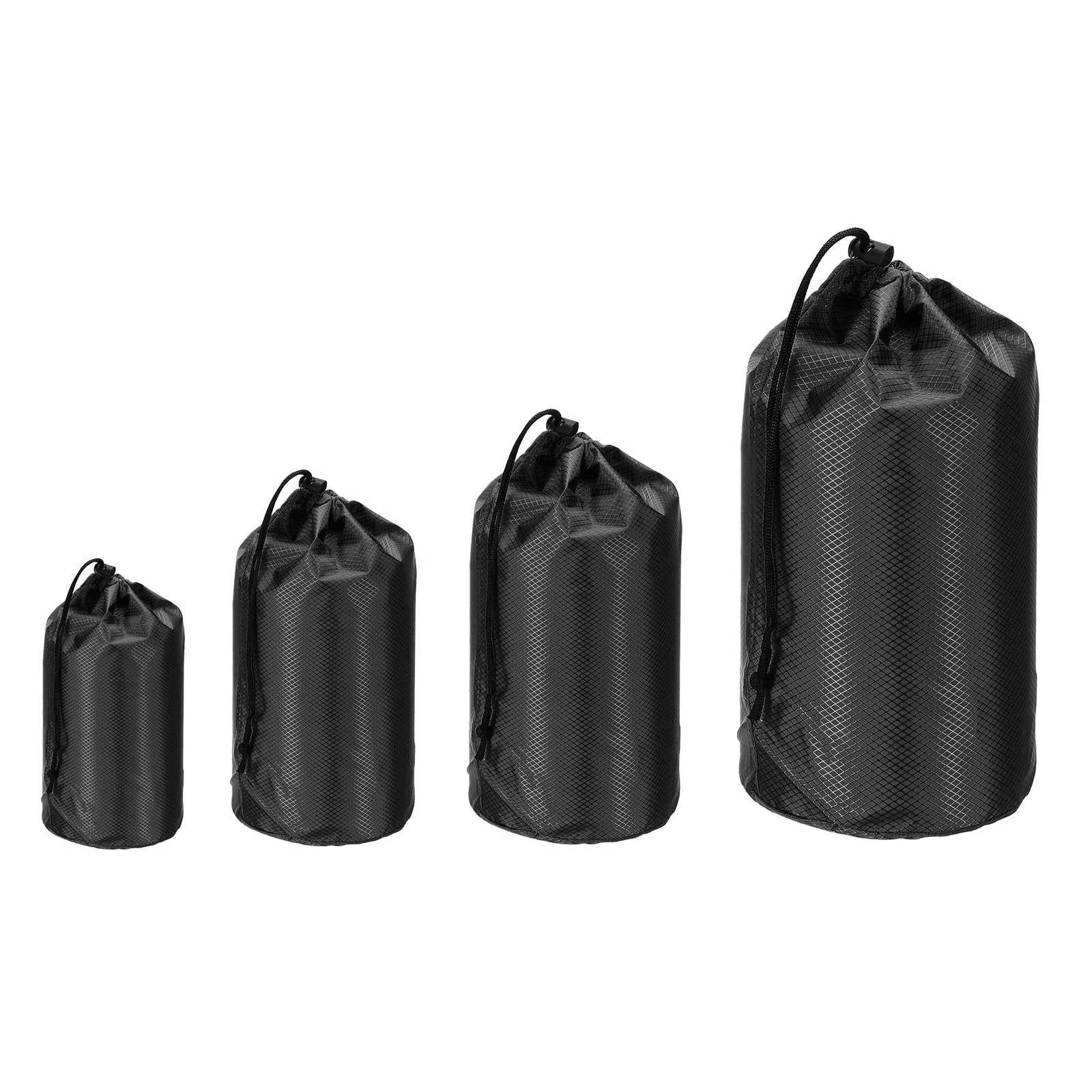 Stuff Sack 4x7/5x10/6x13, 4 Pcs Waterproof Outdoor Storage Sack Portable Draw...