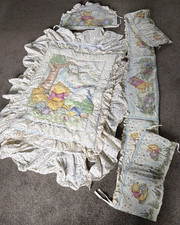 VTG 1998 Disney Classic WINNIE THE POOH Crib Bedding Comforter Set Red Calliope