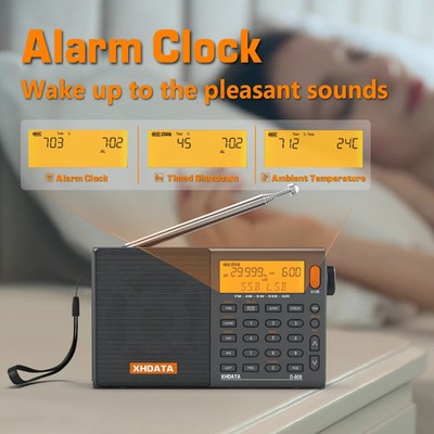 XHDATA Portable Digital Radio D808 FM AM SW LW Wide FM Air Band w/ free Battery