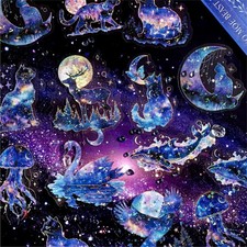20Pcs Fantasy Holographic Stickers Cats Moon Flowers Sticker Pack Journal Crafts