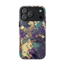 Phone Ink - Case for iPhone/Galaxy/Pixel - Glitch Purple Blue Distortion