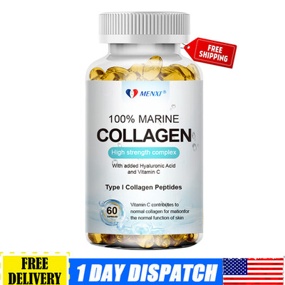 Marine Collagen Capsules 1300mg With Hyaluronic Acid,Vitamin C For Skin Health