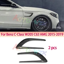 For Benz C-Class W205 C63 AMG 2015-2019 Real Carbon Fiber Side Fender Vent Cover