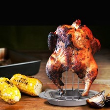Tragbarer BBQ Hähnchenständer mit Ölwanne für Camping Kochgeschirr Kohlensto – Bild 4