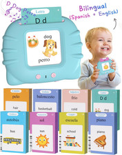 510 Words Spanish English Bilingual Talking Flash Cards for Toddlers 1-3, Pocket