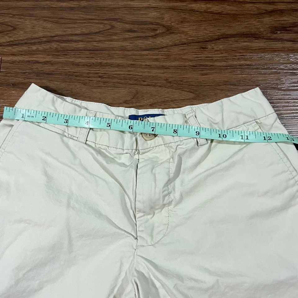 Polo Ralph Lauren Shorts Relaxed Fit Khaki Chino Flat Front Cotton Logo Boys 12 - Image 4 of 4