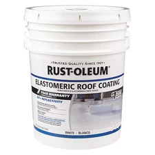 Rust-Oleum 301994 Elastomeric Roof Coating, 4.75 Gal., White, Surface: Metal