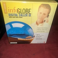 Olympia Discovery Infoglobe Digital Caller ID Clock Blue Floating Messages